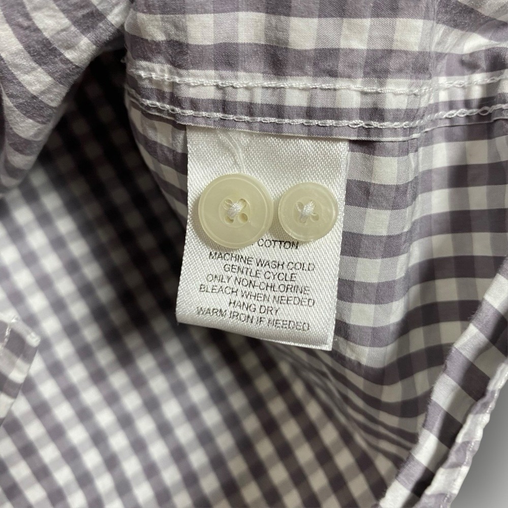 UNTUCKit Mens XXLarge Gray White Gingham Check Dress Long Sleeve Button Up Shirt - Picture 6 of 10
